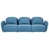 Fairview 94" Lazy Sofa 3 Seater - Teddy Fabric Blue - Solid Wood Frame