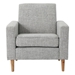 Calixta Club Chair - Light Grey Fabric - Rubberwood Legs - CAB2340