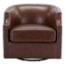 Zest Swivel Chair - Coffee Polyurethane Leather - Black Metal Base