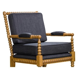 Norton Spindle Chair with Weathered Oak Frame and Charcoal Fabric 