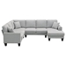 Ottawa 108" U-Shaped Sectional Sofa - 7-Seater with 3 Pillows - Light Gray - CAB2349