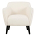 Floria Upholstered Armchair - Ivory Fabric - Birch Wood Legs