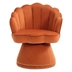 Eastlake Swivel Barrel Chair - Orange Velvet