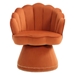 Eastlake Swivel Barrel Chair - Orange Velvet - CAB2361