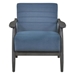 Vallina Accent Chair - Blue Velvet Upholstery - Brick Gray Solid Wood Frame - CAB2365