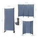 Brindlemark Room Divider - 6 Ft 3-Panel Folding Privacy Screen with Metal Stand - Gray - CAB2369