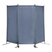 Brindlemark Room Divider - 6 Ft 3-Panel Folding Privacy Screen with Metal Stand - Gray - CAB2369