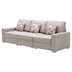 Xandera 95.5" Sofa with 2 Single-Armed Chairs and 1 Armless Chair - Beige Linen Fabric - Interchangeable Legs