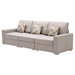 Xandera 95.5" Sofa with 2 Single-Armed Chairs and 1 Armless Chair - Beige Linen Fabric - Interchangeable Legs - CAB2370