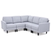 Hartford Comfy 5-Piece L-Shaped Sofa with Wooden Legs - Light Grey Fabric - CAB2376