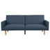 Summit 80" Convertible Sofa Bed - Navy Polyfiber - Wooden Legs