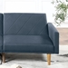 Summit 80" Convertible Sofa Bed - Navy Polyfiber - Wooden Legs - CAB2379