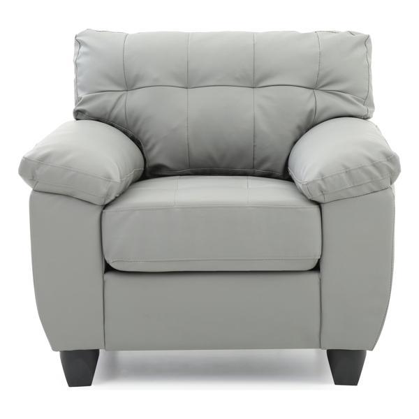 Bryon Gallant Accent Chair - Gray Polyurethane - Hardwood Frame 