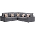 Nampa 95.5" Sectional Sofa with Pillows and Interchangeable Legs - Gray Linen Fabric