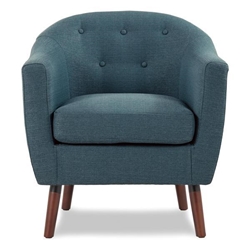 Kaidair Accent Chair - Textured Blue - Espresso Finish Legs 