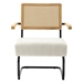 Jolt Accent Chair - Modern Industrial Slant Armchair - Beige Boucle - Black Iron Legs - CAB2402