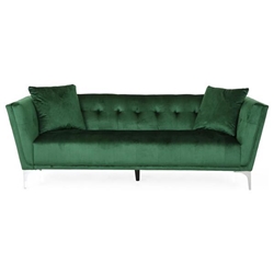 Brio Space Comfy 3 Seater Sofa with Metal Legs - Emerald Velvet 