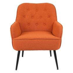 Heston Accent Chair - Orange Linen - Black Iron Legs 