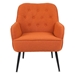 Heston Accent Chair - Orange Linen - Black Iron Legs - CAB2414