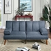 Calgary 71" Adjustable Sofa Bed - Navy Polyfiber - Solid Wood Legs - CAB2416