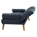 Calgary 71" Adjustable Sofa Bed - Navy Polyfiber - Solid Wood Legs - CAB2416