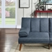 Calgary 71" Adjustable Sofa Bed - Navy Polyfiber - Solid Wood Legs - CAB2416