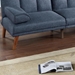 Calgary 71" Adjustable Sofa Bed - Navy Polyfiber - Solid Wood Legs - CAB2416