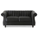 Aurumine Loveseat - Black Velvet - Birch Wood Legs - CAB2424