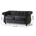 Aurumine Loveseat - Black Velvet - Birch Wood Legs - CAB2424