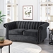 Aurumine Loveseat - Black Velvet - Birch Wood Legs - CAB2424