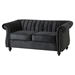 Aurumine Loveseat - Black Velvet - Birch Wood Legs - CAB2424