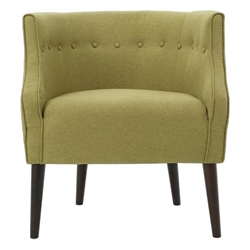 Glisten Club Chair - Green Fabric - Birch Wood Legs 