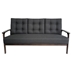 Montavia Mid Century Waffle Stitch Tufted Accent Sofa with Rubberwood Legs - Charcoal Grey Fabric