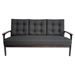 Montavia Mid Century Waffle Stitch Tufted Accent Sofa with Rubberwood Legs - Charcoal Grey Fabric - CAB2435