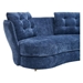 Soranda 64" Loveseat - Blue Polyester Fabric - Golden Metal Legs - CAB2437