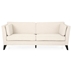 Celyddon 3 Seater Fabric Sofa with Birch Legs - Beige Fabric