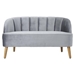 Floravyn Loveseat - Grey Velvet - Angled Birch Wood Legs - CAB2449