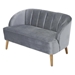 Floravyn Loveseat - Grey Velvet - Angled Birch Wood Legs - CAB2449