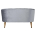 Floravyn Loveseat - Grey Velvet - Angled Birch Wood Legs - CAB2449