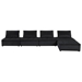 Queen Creek 120" Sectional Sofa Ottoman - Black Velvet - CAB2455