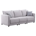 Ingl 85.5" Light Gray Linen Fabric Sofa with Pillows - 2 Single Armed Chairs, 1 Armless Chair