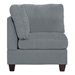 Drift Corner Wedge Sofa - Grey Linen Like Fabric - Wood Frame and Legs - CAB2460