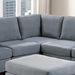 Drift Corner Wedge Sofa - Grey Linen Like Fabric - Wood Frame and Legs - CAB2460