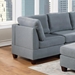 Drift Corner Wedge Sofa - Grey Linen Like Fabric - Wood Frame and Legs - CAB2460