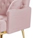 Lyrista 55" 2 Seater Loveseat - Pink Teddy Fabric - Gold Metal Legs - CAB2461