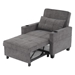 Ventosa 68" Futon Chair Bed Convertible Chair 3-in-1 Pull Out Sleeper Chair Beds - Dark Grey Scratch Cloth - CAB2463