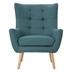 Echo Falls Mid-Century Modern Club Chair - Teal - Rubberwood Legs