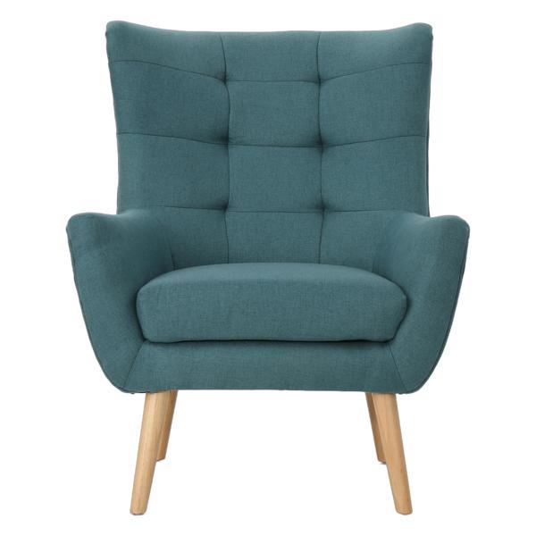 Echo Falls Mid-Century Modern Club Chair - Teal - Rubberwood Legs 