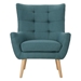 Echo Falls Mid-Century Modern Club Chair - Teal - Rubberwood Legs - CAB2465