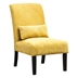 Sunblaze Accent Chair with Pillow - Yellow Chenille - Espresso Finish Legs